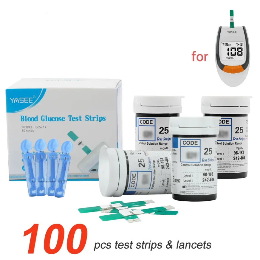 Lancet bloed glucose test strip yasee gls-77 health monitor