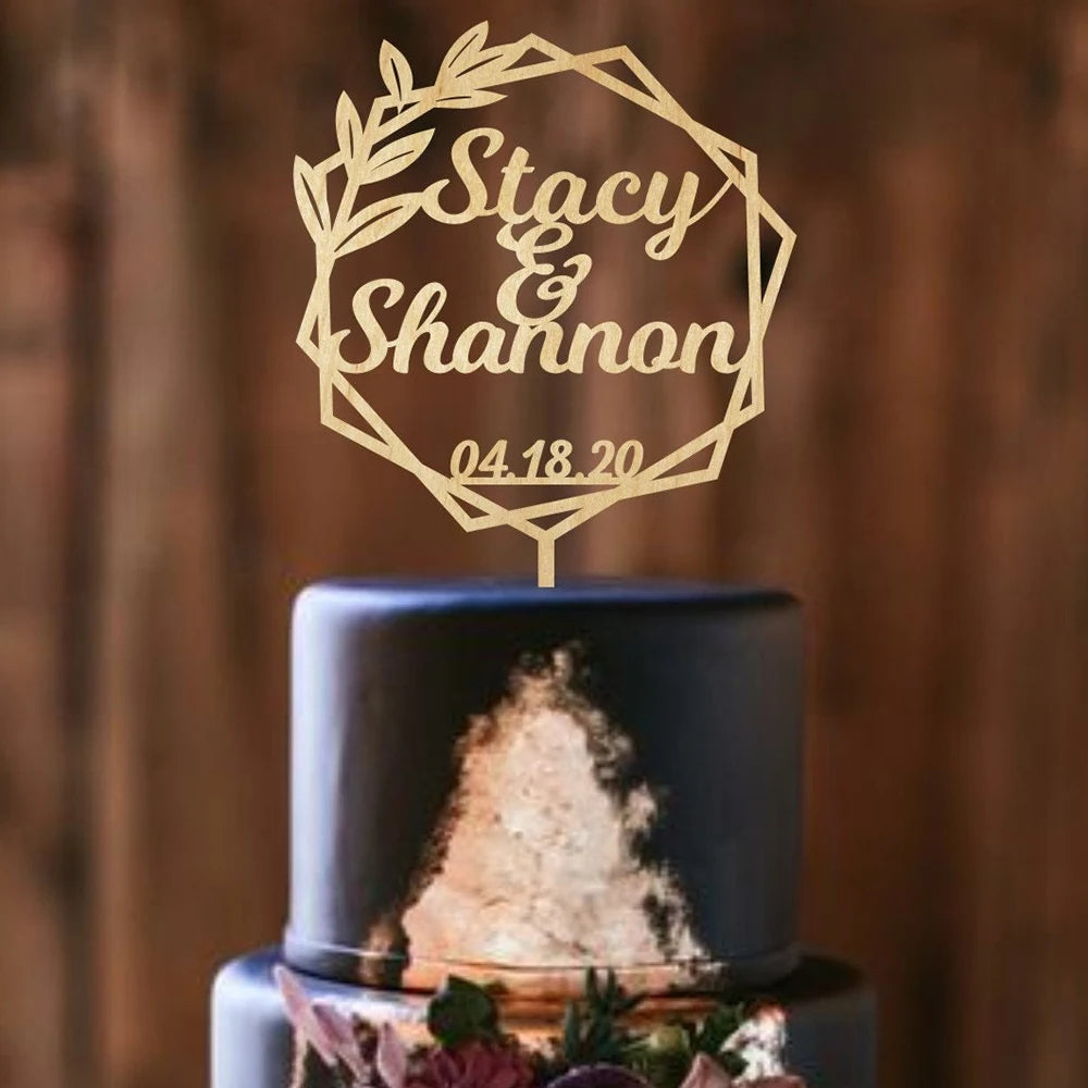 Personalized Rustic Wedding Cake