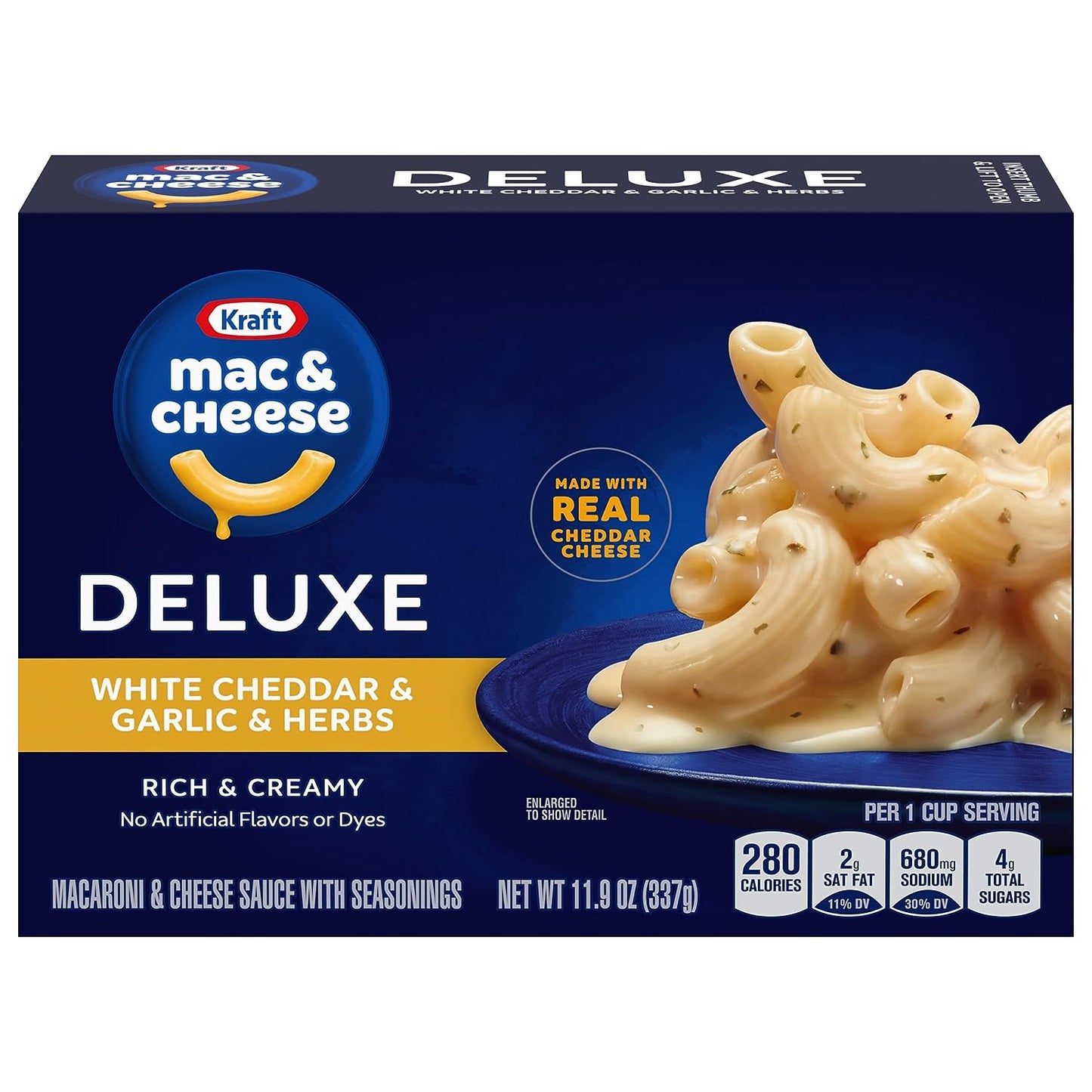 Kraft Deluxe White Cheddar, Garlic, Herbs Macaroni and Cheese