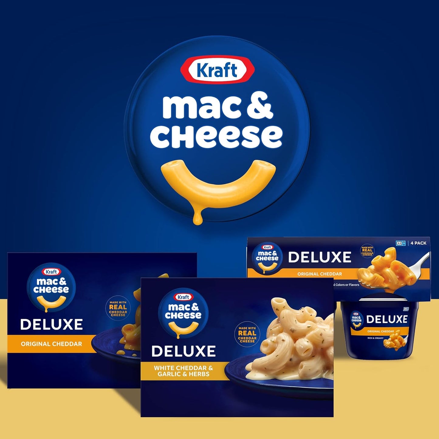 Kraft Deluxe White Cheddar, Garlic, Herbs Macaroni and Cheese