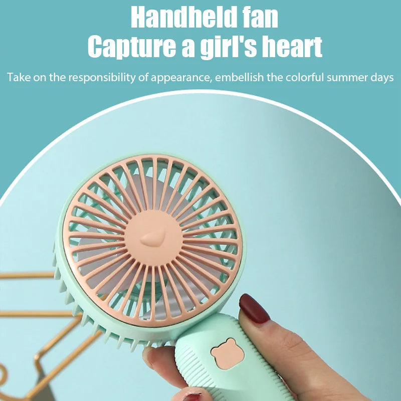 Mini Portable Fans Handheld USB Rechargeable Air Cooler Fan