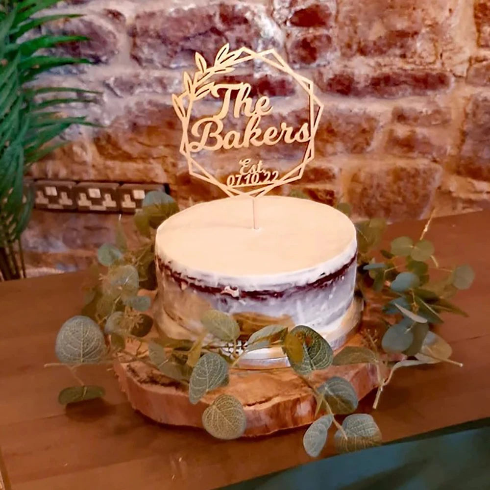 Personalized Rustic Wedding Cake