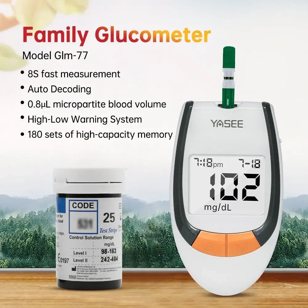 Lancet bloed glucose test strip yasee gls-77 health monitor